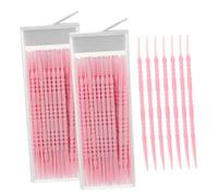 BCOATH Fishbone Pp Interdental Brushes 2 Boxes (120 Pieces, Pink) Portable Compact Dental Cleaners for Household and Travel Use Daily Teeth Cleaner Oral Care Tool