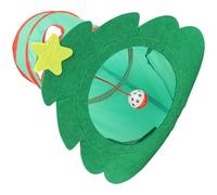 BCOATH Foldable Cat Tunnel for Indoor Kittens and Cats, Xmas Tree Pattern Pet Tunnel Tube, Small Interactive Plaything for Active Pets