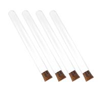 BCOATH Glass Test Tubes Compact and Portable Design with Cork Stoppers 4pcs Flat round Bottom Lab Glassware for Liquid and Candy Storage Suitable for Delicate Gifts