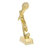 BCOATH Golden Microphone Trophy Resin Singing Contest Award for Creative Music Note Design Desktop Prize for Hosts and Party Winners and Unique Decorative Honor Gift