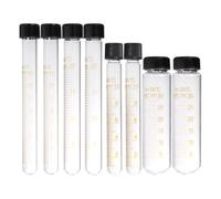 BCOATH Graduated Glass Test Tubes 10ml 15ml 20ml 30ml Capacity 8pcs with Screw Caps, Heat-resistant Measuring Liquid Test Tubes for Laboratory and Scientific Use