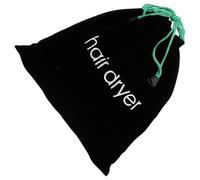 BCOATH Hair Dryer Drawstring Storage Bag Black Canvas Dustproof Pouch 33x30cm Green Cord for Travel Hotel Organizer