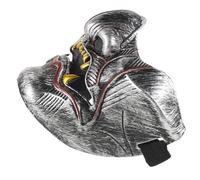 BCOATH Half Face Samurai Mask Japanese Demon Prajna Mask Silver Costume for Halloween Masquerade Ball and Cosplay Accessories