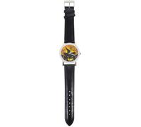 BCOATH Halloween Leather Casual Watch for Men and Women, Unique Round Quartz Watch with Black Leather and Metal Strap, Easy to Read and True Silence, for Ghost Festival and Halloween