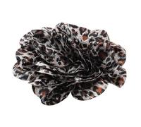 BCOATH Handmade Fabric Flower Brooch Pin with Leopard Print, Large Exaggerated Floral Design, Decorative Piece for Women, Suit Accessories for Ceremony and Banquet Dresses