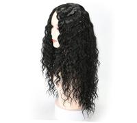 BCOATH Heat Resistant Synthetic Curly Long Wig for Women Black Fluffy Fiber Hair with Natural Parting Realistic Texture for Daily Wear Parties Cosplay Theme Events