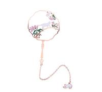 BCOATH Hollow Metal Bookmark Chinese Style Handheld Fan Design Page Marker for Reading Studying and Collecting Fine Craftsmanship and Compact for Easy Storage