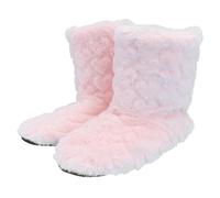 BCOATH Indoor Non-Skid Floor Boots Thickened Fleece-Lined Warm Booties for Autumn Winter Dance Women and Men Pink