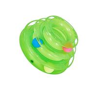 BCOATH Interactive Track Toy Ball for Cat 3-level Cat Amusement Plate Supplies Pet Interactive Toys Green