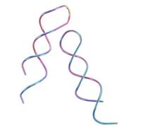 BCOATH Iridescent Spiral Tassel Earrings Stainless Steel Twisted Drop Dangle for Women Elegant Long Colorful Boho Jewelry for Parties Beach Vacations and Dates