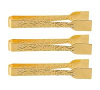 BCOATH Iron Incense Burner Tongs Versatile Usage Arabian Design 3pcs with Golden Finish and Stable Structure, for Incense Burners in Relaxation and Meditation Settings