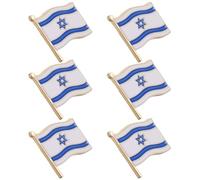BCOATH Israel Flag Brooch Pin Set Alloy Material with Unique Creative Design 6pcs Easy to Attach and Built to Last for Clothes and Hats for Commemorating Special Moments or Gifting