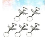 BCOATH Keychain with Metal Airplane-shaped Bottle Opener 5pcs Silver Creative Bag Pendant Design , Practical and Fashionable Keyring , Party Favor or Everyday Use