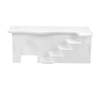 BCOATH Ladder Hamster House and Small Pet Nest Plastic Hideout with Two-level Design White Ladder Platform for Hamsters and Guinea Pigs Indoor Cage Toy and Resting Shelter