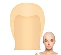 BCOATH Latex Bald Cap for Adults Nude Flesh Makeup Wig Cap Big Head Costume Accessory, Khaki Bald Head Cover for Halloween Cosplay and Theatrical Use