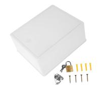 BCOATH Lockable Wall Mounted Milk Box Plastic Package Drop Case for Porch Multipurpose Mail and Bottle Holder White Small Milk Crate for Home and Office Use