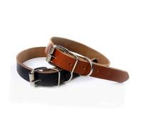 BCOATH Luxury Adjustable Cow Leather Dog Collar for Small and Medium Dogs Wear-resistant Plain Puppy Pet Collar Comfortable Fit Black