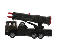BCOATH Military Alloy Pull Back Truck with Friction Power and Rocket Launcher Realistic Military Model Car for Boys Collectible Table Ornament and Interactive Play Vehicle