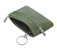 BCOATH Mini Leather Coin Purse Wallet for Women with Keychain Compact Small Change Bag Soft Genuine Leather Multi-Functional Organizer for Coins Earphones and Accessories Portable