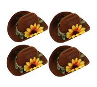 BCOATH Mini Pet Hat Cowboy Style Adjustable Flower Headwear for Small Animals Photo Props Holiday Party Accessories for Hamsters Guinea Pigs Parrots and Snakes