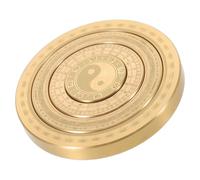 BCOATH Mini Rotation Compass Brass Luopan Smooth Rotation and Compact Design, Vintage Feng Shui Pocket Ornament for Collectible Display, 2.3 Inch Golden