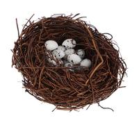 BCOATH Miniature Decorative Bird Eggs Nest Made of Wood and Resin, for Microlandscape Design and Yard Decoration, Enhancing Visual Appeal a Natural Aesthetic and Warm Atmosphere