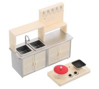 BCOATH Miniature Kitchen with Induction Cooker and Cookware Realistic Dollhouse Pretend Play Stove for Safe Creative Cooking Exploration Plastic Accessories for Imaginative Play