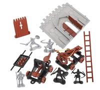 BCOATH Miniature Soldiers Castle Playset with Detailed Army Figures and Vehicle DIY Military Model Kit for Imaginative Team Battle and Development