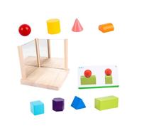 BCOATH Mirror Blocks for Geometric Building Blocks with Smooth Surface Natural Healthy Paint Spatial Structure Educational for Logical Thinking Development and Family Fun