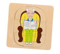 BCOATH Montessori Wooden Puzzle Set for Multicultural Learning Educational Improves Hand-eye Coordination Fine Motor Skills Interaction Early Cognitive Development