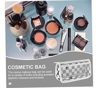 BCOATH Multi Function Transparent PVC Pencil Bag Large Capacity Checkerboard Pattern Portable Stationery Organizer for Students Boys Artists