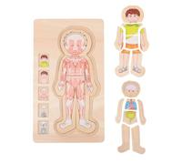 BCOATH Multilayer Cartoon Puzzle for Aged Educational Human Body Structure Puzzle Stimulates Interest and Interaction Portable Early Learning Logic for Boys