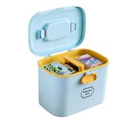 BCOATH Multipurpose Medicine Storage Organizer Box with Handle Blue, Family Container Case, Portable Emergency Medicine Chest for Home Use