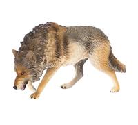BCOATH North American Brown Wolf Figurine Solid Abs Material Standing Wildlife Animal Model Realistic Wolf Statue for Educational Decor and Garden Display
