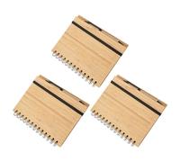 BCOATH office notebooks for work, memo notebook, lined spiral notebook, 3pcs, 70 pages, bamboo covered, portability