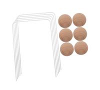 BCOATH Outdoor Croquet Set with Wood Balls and Wickets Sturdy Wooden Lawn Game for Family Backyard Garden Courtyard Fun and Active Play Accessories