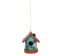 BCOATH Outdoor Resin Birdhouse with Rope Hanging, Artificial Sparrow Bird Nest for Garden and Patio Decor, Outdoor Bird Nesting Box for Balcony and Yard