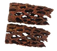 BCOATH Pack of 2 Reptile Wood for Landscaping Small Accessories Resin Hideout Aquarium Decorative Fake Ornament Hole Hollow Trunk Decoration Craft