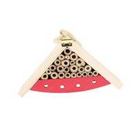 BCOATH Painted Wooden Bee House Hanging Insect Habitat for Garden Pollination Outdoor Insect Shelter Cozy Nest for Bees and Beneficial Bugs