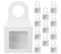 BCOATH Paper Wine Bottle Boxes Kraft Paper Material with Window and Hanging Hook 12pcs Boxes for Whiskey and Beer Bottles, for Birthday and Anniversary