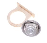 BCOATH Parrot Feeding Box Stainless Steel Feeder Case Small Easy-clean Food Bowl for Mini Macaw Cockatiel Conure Preventing Boredom