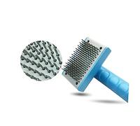 BCOATH Pet Grooming Comb Self Cleaning Brush for Dogs Cats Long Short Haired Easy to Remove Mats Tangles Comfortable Handle Sky