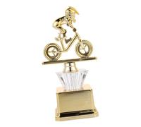 BCOATH Plastic Gold Cycling Trophy for Bicycle Award Cup with Base Encourages Young Cyclists in Competitions and Celebrations Winner Medal Alternative for Cycling Achievements