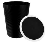 BCOATH Plastic Trash Can with Lid 12L Large Capacity Garbage Bin Swing Lid Design for Bathroom Living Room Black