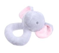 BCOATH Plush Elephant Hand Grip Shaker for Newborns Soft Stuffed Animal Bell with Built Rattle Sound Bright Colors for Sensory Development and Safe Premium for Boy Girl