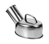 BCOATH Portable and Smooth Mouth Stainless Steel Male Urinal Urine Bottle with Handle Sturdy Silver Urinal Potty for Hospital and Home Use for Patients and Elderly