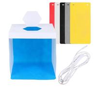BCOATH Portable Photography Light Box with 20 LED Light Beads, 6pcs Backdrops, Pp Material, Even Diffuse Reflection, Suitable for Jewelry and Model Shooting