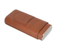 BCOATH Portable Pu Leather Cigar Holder Travel Carry Case Metal Ends Compact Cigar Storage Box for Outdoor and Home Use
