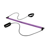 BCOATH Portable Purple Yoga Pilates Resistance Bar with Elastic Loop for Full Body Fitness Gym Workout and Body Sculpting Compact Multi-function Exercise Rod for Hips Legs and Arms