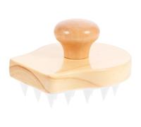 BCOATH Portable Silicone and Wooden Shampoo Brush Massager for Hair Scalp Scrubbing and Cleaning, Soft Flexible Bristles Do Not Damage the Scalp, for Use the Office the Go